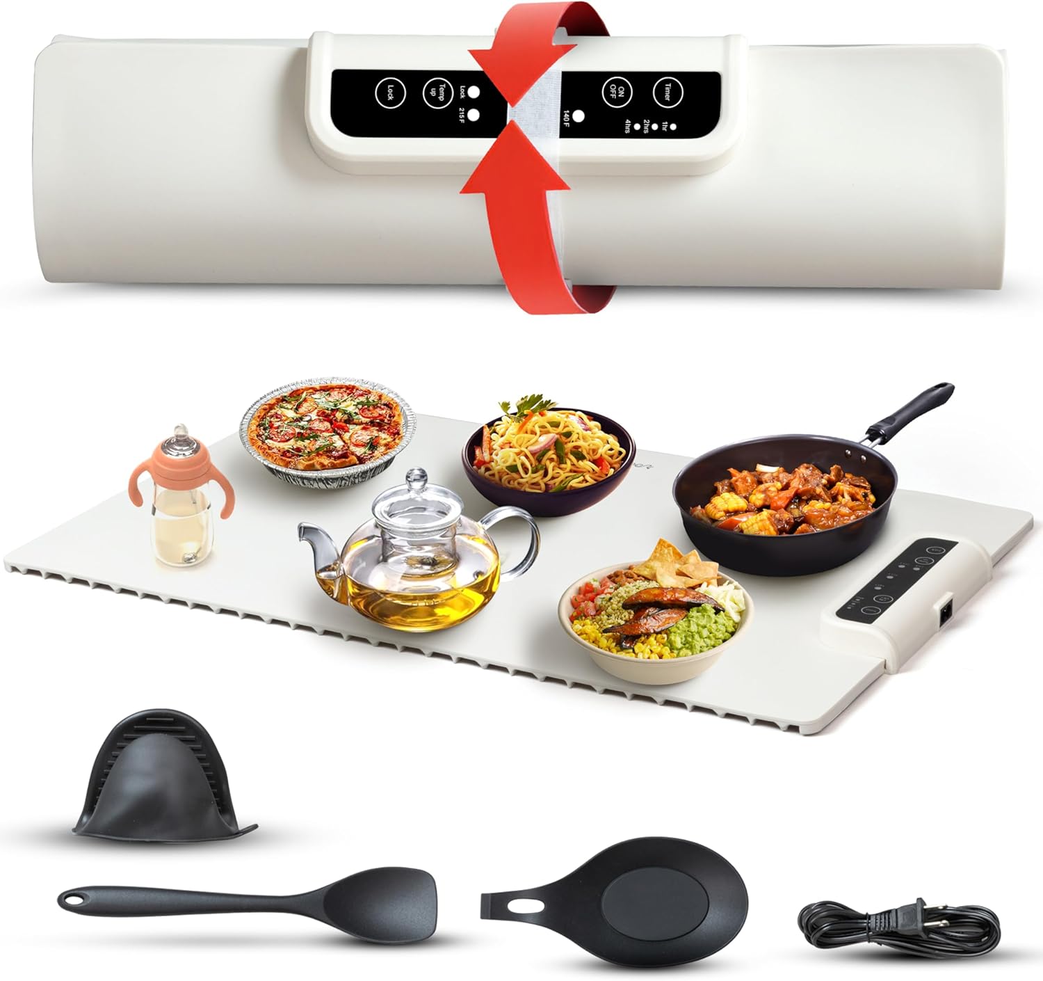 Electric Food Warming Mat – Portable Silicone Tray