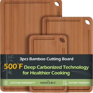 Bamboo Cutting Board with Juice Grooves
