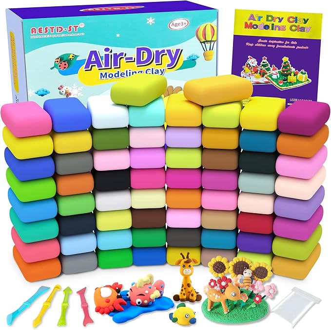 Air Dry Clay 66 Colors Modeling Kit with Sculpting Tools