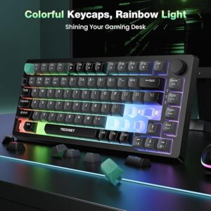 TECKNET Gaming Keyboard, 75% Wired Keyboard
